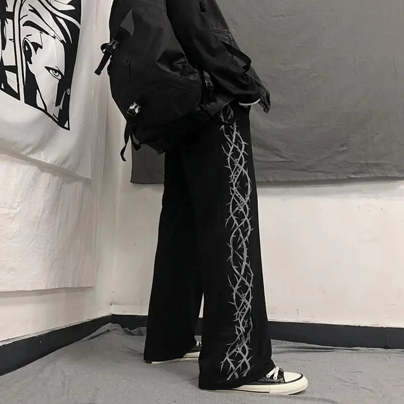 Japanese Y2k Oversize Graphic Wide Men Sweatpants