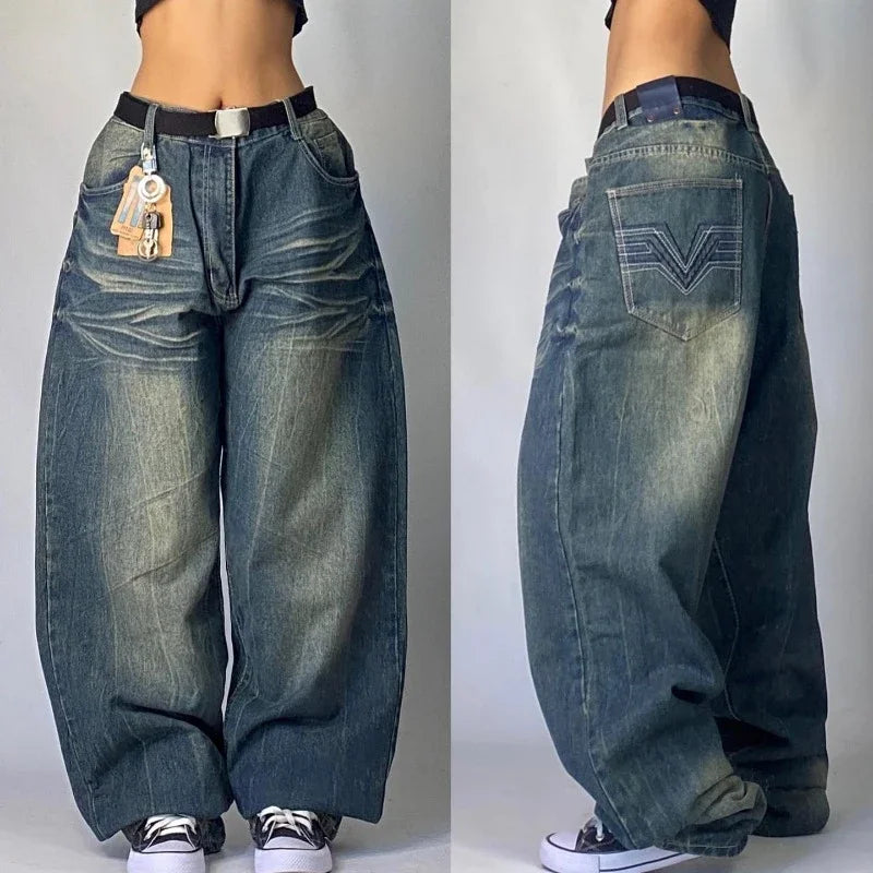 Y2K Oversized Print Baggy Jeans