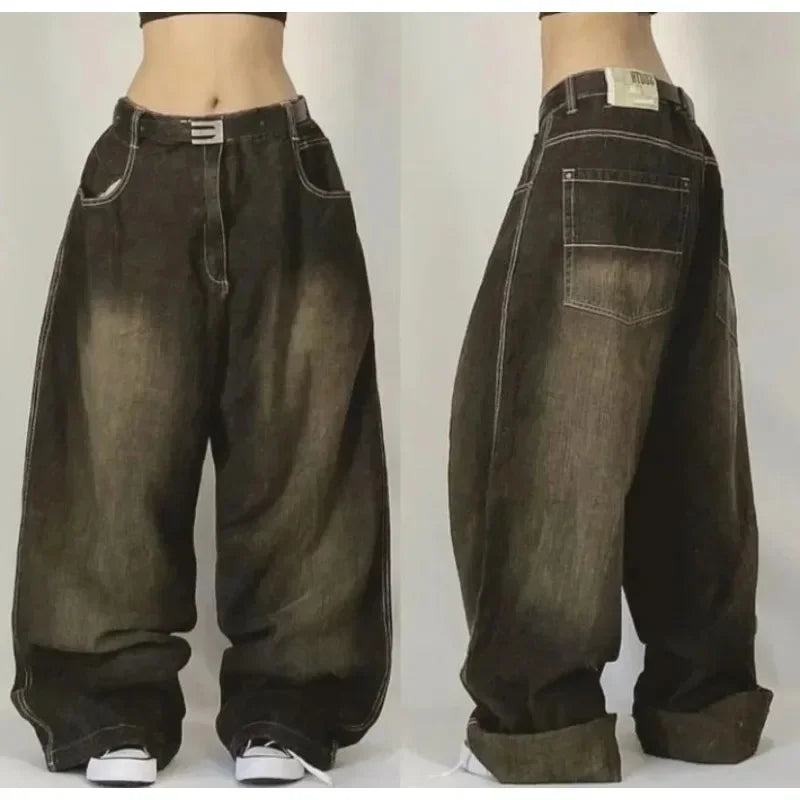 Y2K Oversized Print Baggy Jeans