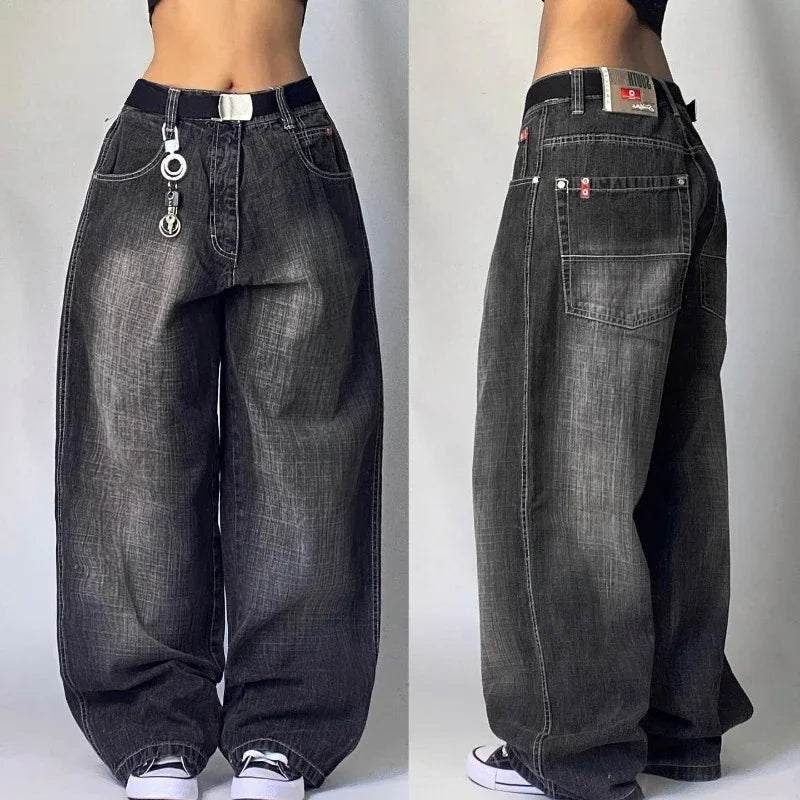 Y2K Oversized Print Baggy Jeans